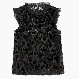 J Crew Ruffle Shell in Velvet Burnout Leopard - 12